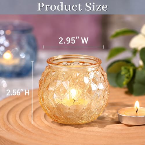 20 Pcs Gold Votive Candle Holder2.95"x2.56" Tea Light Candle Holder