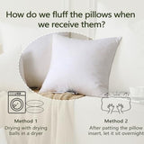 DWR Set of 2 Feather Down Throw Pillow Inserts 12x20 with Organic Cotton Cover, Feather Rectangular White Decorative Pillow Inserts for Bed, Sofa, and Couch