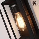mirrea 14" Classic Outdoor Wall Sconce 1 Light in Matte Black Rectangular Metal Frame and Clear Glass Shade Waterproof Porch Light Patio Light Pack of 2