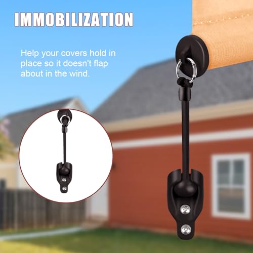 Coolaroo Replacement Parts Roller Shade Hardware Bungee Kit and End Cap Tie Downs for Coolaroo Outdoor Roller Shade (2, Brown)