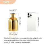 NUPTIO Bud Vases Small Gold: 12 Pcs Glass Vase Set in Bulk for Flowers - Mini Vintage Flower Bottle Single Vases for Wedding Table Centerpieces