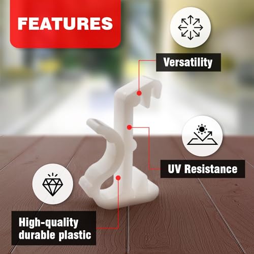 Amazing Drapery Hardware Premium White Plastic Wood Blind Valance Retainer Clips, 20 Pack-UV-Resistant - Ideal for 2-Inch Blinds, Mini Blinds, and as Hidden Valance Clips