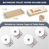 Oak Bathroom Toilet Tank Tray, 13" Wood Back of Toilet Paper Storage Tank Topper Basket, Vanity Tray for Perfume Makeup Candle Toiletry Organizer for Kitchen Coffee Table Natural Tray Decor