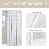 Homechoice Decor White Blackout Drapes - Handmade Ruffles & Butterfly Flower Accents Heat Blocking Window Curtain 54" x 84" x 2 Panels - Thermal Insulated, Soundproof & Light Reducing Curtains (LQ-37)