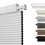 No Drill No Tools Blackout Cellular Shades Cordless Easy Install Honeycomb Blinds Thermal Insulated Noise Reduction Blinds for Indoor Windows,Blackout-White,34.5" W x 64" H