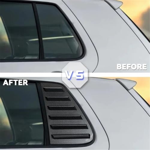 Car Rear Window Side Vent Shutter Louver Cover Trim Exterior Accessories Body Kits Fit for VW Golf 4 MK4 1997-2006(Carbon Look)