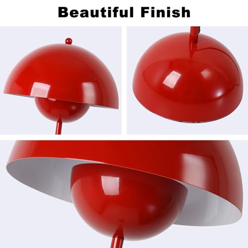 Modern Floor Lamp for Living Room, Industrial Tall Standing Lamp for Bedroom, Metal Shade Reflecting Light Reading Floor Lamp for Office, Nursery Room, Corner(Dark Red)