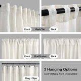 KOUFALL Linen Curtains 96 Inches Long 2 Panels Set, Boho Modern Farmhouse Decor Drapes for Living Room, 8FT Cream Ivory Natural Pottery Earth Tone Sheer Floor to Ceiling Curtains for Barn Furniture