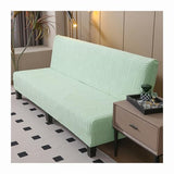 Thick Embossed Armless Futon Cover 3/2 Seater Stretch Sofa Bed Slipcover, Anti-Slip Futon Covers Slipcovers, Folding Couch Sofa Bed Futon Cover with Elastic Band, Washable,F,120~150cm/47~59in