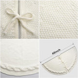 yuboo Boho Cream Cable Knit Tree Skirt,48 inch Neutral Knit Tree Skirt Christmas Tree Rug - White Bohemia Christmas Decorations