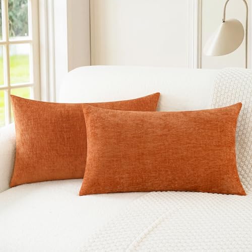 CaliTime Fall Decorative Throw Pillow Covers 26 X 16 Inches Burnt Orange