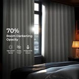 HPD Half Price Drapes - Faux Linen Curtains for Living Room (1 Panel) - 50W X 84L - Textured Room Darkening Curtains for Bedroom 84 Inches Long - Drapes for Home Decor, Birch Taupe