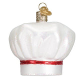 Old World Christmas Chef's Hat Glass Blown Ornament for Christmas Tree, Handcrafted Holiday Decoration, Kitchen - Chef Collection