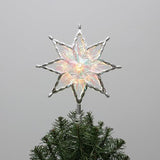 Philips 11.25" Silver Star Treetopper with Iridescent Tinsel - 3 Light Functions with Control Box and Coil - 10 Bicolor Microdot LEDs - 72" Lead-in