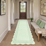 Scalloped Washable 2.6x8 Kitchen Hallway Runner Rug
