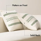 MIULEE Set of 2 Sage Green Boho Decorative Pillow Covers 18x18 Inch Farmhouse Rustic Couch Throw Pillows Modern Summer Cotton Cushion Covers Retro Cute Macrame Woven Spring Decor for Bed Sofa Chair