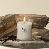 WoodWick Tonka & Almond Milk Scented Candle, Crackling Wick, 9.7oz