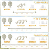 1 Inch Curtain Rod For Windows 28 to 48 Inches, Heavy-Duty Adjustable Decorative Curtain Rod With Rattan Leaf Hollow Finials For Bedroom And Living Room White