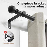 Curtain Rods for Windows 28-44 inch, 5/8 inch Black Curtain Rod Set, Splicing Heavy Duty Rod with Brackets, Decorative Curtain Rod for Bedroom, Living Room, Kitchen, Outdoor, Patio