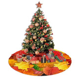 Fall Maple Leaves in Autumn for Thanksgiving Christmas Tree Skirt 36" for Xmas Halloween New Year Holiday Party Home Tree Mat Decor Ornaments Decoration