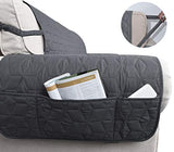 Ameritex Loveseat Cover Water-Resistant Quilted Furniture Protector with Back Nonslip Paws Slipcover for Dogs, Kids, Pets Loveseat Slipcover Stay in Place for Leather (Dark Grey, 46'')