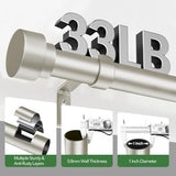 Time Forest Curtain Rods for Windows 66 to 120, 1 Inch Adjustable Heavy Duty Long Window Outdoor Curtain Rod for Patio, Drapery Rods with Simple End Caps, Size 32"-120", Brushed Nickel