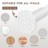 Tension Curtain Rod 51-168 In (4-14 Ft), Extra Long Curtain Rods No Drilling for Window Treatment Rods, Adjustable Heavy Duty Tension Rod, Outdoor Curtain Rods for Patio, Never Rust, White
