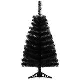 3ft Black Artificial Christmas Tree,Tabletop Christmas Pine Tree with PVC Stand Base for Christmas Halloween Home Office Holiday Decoration