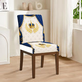 HOMETITUTE High Stretch Chair Covers for Dining Chairs Washable Dining Chair Covers Set of 4 Soft Kitchen Seat Cover Royal Blue Gold Crown for Home Hotel Restaurant Banquet