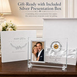 25th Wedding Anniversary Quartz Clock | silver Anniversary Decorative Gift for Parents Couples Him or Her (Battery Not Included)