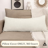 JoraLion 14x36 inch Boucle Lumbar Pillow Cover, Cream Woven Texture Neutral Long Pillow Cover Breathable Cushion Case for Couch Sofa Bed Living Room Home Decor (Cover Only)