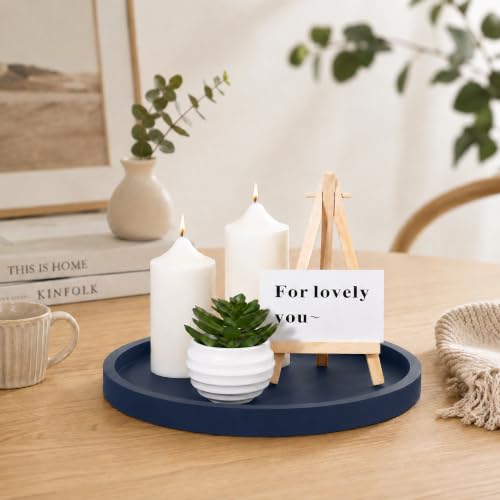 Silicone Bathroom Tray Coffee Table Decor Perfume Organizer, 9" Dark Blue