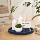 Silicone Bathroom Tray Coffee Table Decor Perfume Organizer, 9" Dark Blue