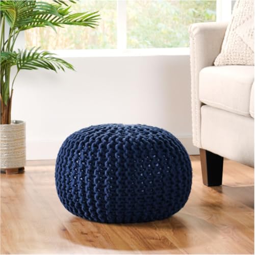 Moro Knitted Cotton 20 x 20 Round Pouf