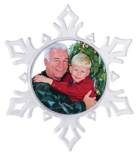 Snapins Make Your Own Acrylic Craft Photo Snowflake Ornaments - Pack of 12
