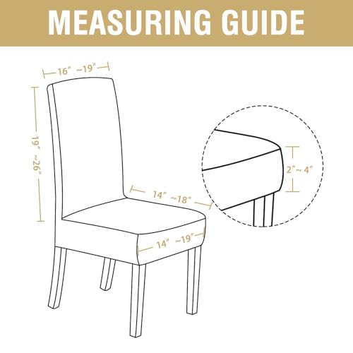 H.VERSAILTEX Dining Chair Covers Stretch for Dining Room Set of 4 Parson Chair Slipcovers Protectors, Soft Thick Solid Velvet Fabric Washable, Taupe