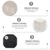 Healifty Wooden Digital Alarm Clock with Dual Led Display and Temperature Compact 2.55 Inch USB Powered Mini Clock for Bedroom and Desk Use