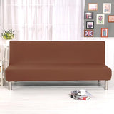 Armless Stretch Futon Cover Sofa Bed Slipcover 3 Seater Elastic Full Queen Folding Couch Covers Furniture Protector Velvet-Soft Waterproof Washable Pets Dogs Cats(Coffee,Large(190-210cm))