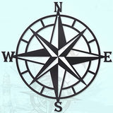 Resama Black Metal Décorative Nautical Compass Wall Decor, Indoor or Outdoor Wall Hanging Art Perfect for Beach
