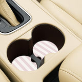 Ceramic Car Coasters – Absorbent Car Cup Holder Coaster Set for Women, Cute Aesthetic Car Accessories for Girls, 2 Pack (Classic Pink)