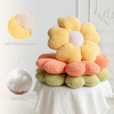 Sioloc Yellow Flower Pillow, Decorative Throw Pillow for Bed, Cute Daisy Flower Shaped Floor Cushion for Pet, Couch & Room Decor (15.7 Inch)