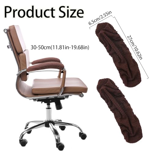 Vin Beauty Office Chair Armrest Covers, 2Pcs Office Removable Arm Rest Covering, Elastic Chair Armrest Covers, Office Seat Hand Rest Protector, Arm Covers Protectors for Office Chair(Coffee)