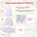 COSTWAY 7Ft-Artificial-PVC-Christmas-Tree-W-Stand-Holiday-Season-Indoor-Outdoor-White