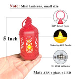 12Pcs Red Mini Lantern with Flickering LED Candle