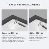 Amorho Black Bathroom Mirror, 24x36 Inch Thick Metal Framed Wall Mirrors for Over Sink, Bedroom, Living Room, Entryway, Rectangle Wall-Mounted Mirrors(Horizontal/Vertical).