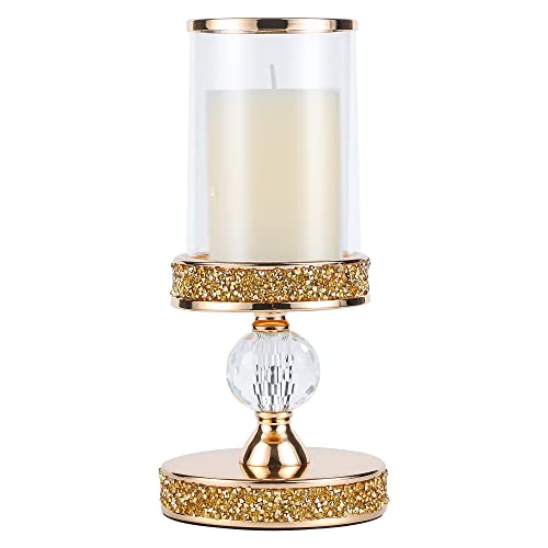 Hurricane Candle Holders for Pillar Candle, Pillar Candle Holder, Crystal Candlesticks Holder for Dining Coffee Table, Wedding,Events,Parties, Home Decor YL031SD
