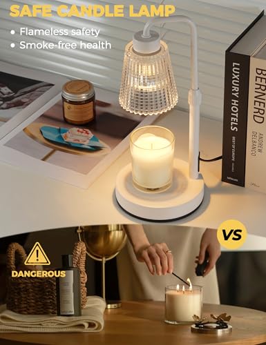 GODONLIF Candle Warmer Lamp with Timer Dimmable, Birthday Gifts for Women Mom, House Warming Gifts New Home Decor, Wax Melt Warmer for Jar Candles with 2 Bulbs