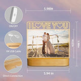 Light up Picture Frame, I Love You 4x6 Inches Acrylic Photo Frame with Night Light Desktop Decor Best Gifts for Lover Couple Wife Girl Friends Valentine's Day Anniversary Birthday Wedding Present