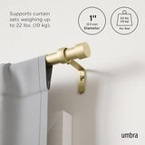 Umbra Cappa Curtain Rod, Includes 2 Matching Finials, Brackets & Hardware, 66 to 120-Inches, Gold