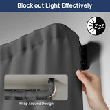 ENJOYBASICS Blackout Curtain rod for windows 48 to 84, Wrap Around Curtain Rods for Bedroom, Living Room, Adjustable from 30 to 86 Inches, Matte Black